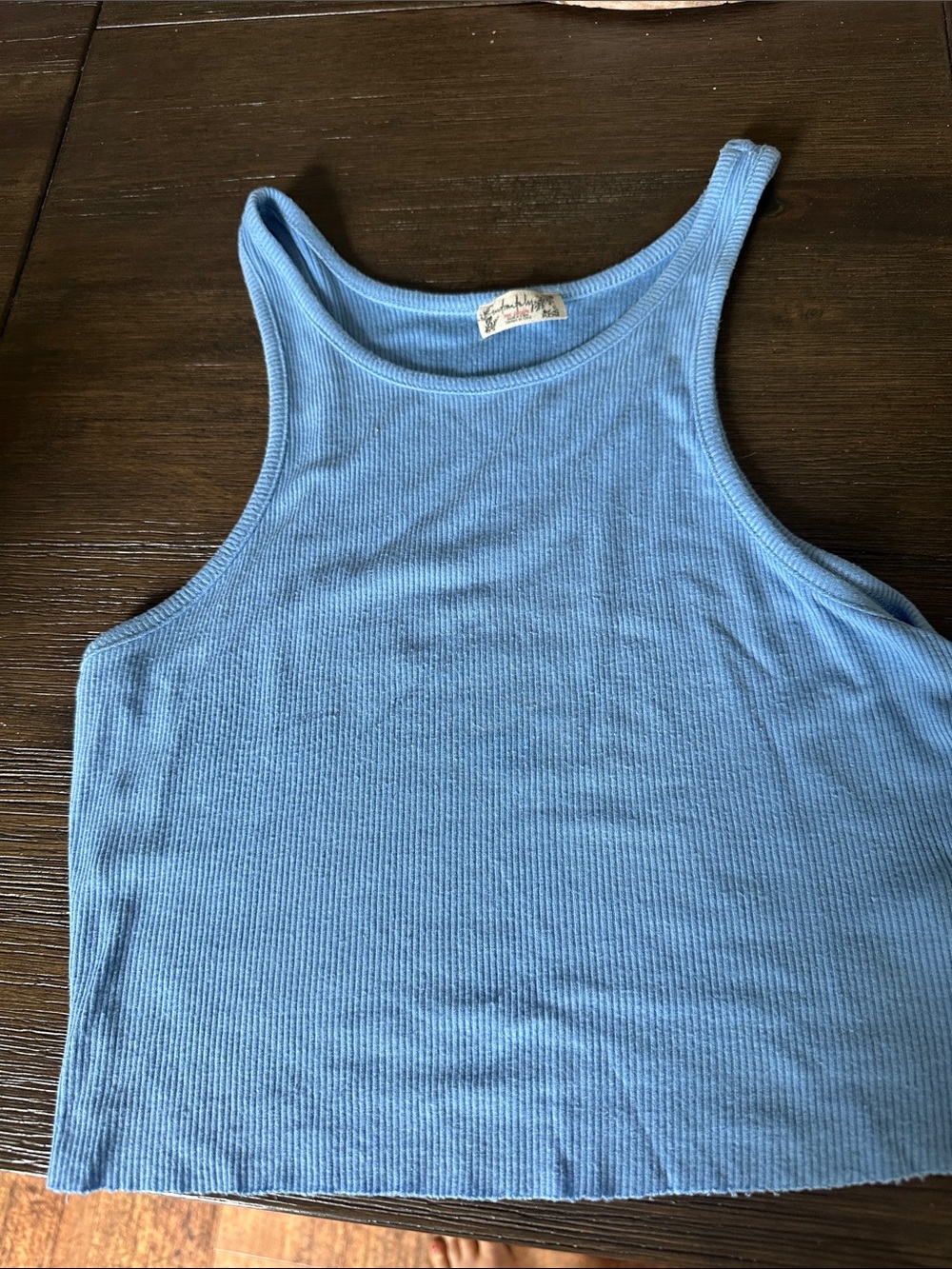 Free People Sky Blue Ribbed Tank
